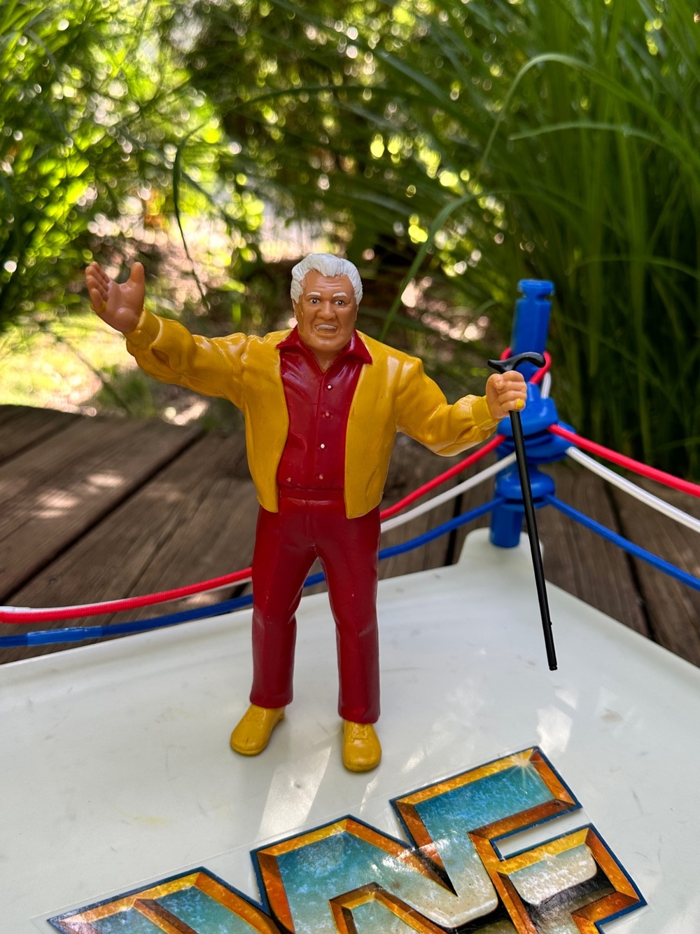 Vintage 1986 LJN WWF WWE Classy Freddie Blassie With Cane Wrestling Figure